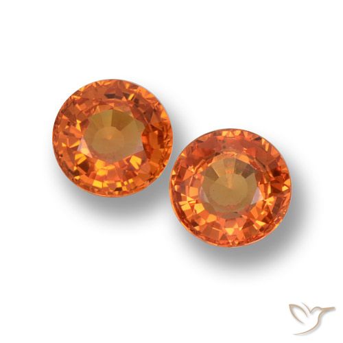 1.16ctw Natural Laranja Médio Safira, Redondo, VVS-VS