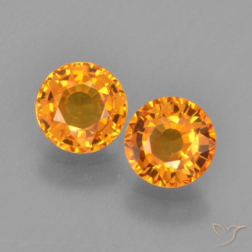1.18ctw Natural damasco laranja Safira, Redondo, VVS-VS