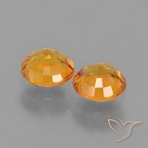 Pedras preciosas de Safira damasco laranja natural de 1.18 ct, Redondo, VVS-VS