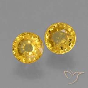Pedras preciosas de Safira Dourado natural de 1.16 ct, Redondo, VVS-VS