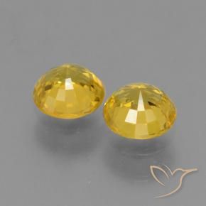 Pedras preciosas de Safira Dourado natural de 1.16 ct, Redondo, VVS-VS