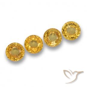 Pedras preciosas de Safira Dourado Escuro natural de 2.42 ct, Redondo, VVS-VS