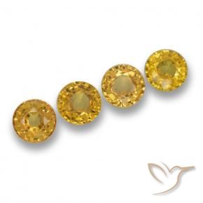 Pedras preciosas de Safira ouro profundo natural de 2.28 ct, Redondo, VVS-VS