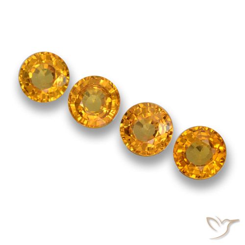 2.29ctw Natural Laranja escuro-dourado Safira, Redondo, VVS-VS