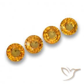Pedras preciosas de Safira Laranja escuro-dourado natural de 2.29 ct, Redondo, VVS-VS