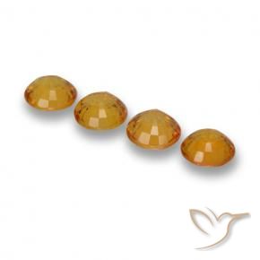 Pedras preciosas de Safira Laranja escuro-dourado natural de 2.29 ct, Redondo, VVS-VS