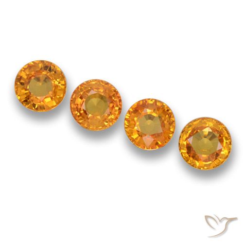 2.45ctw Natural Laranja escuro Safira, Redondo, VVS-VS