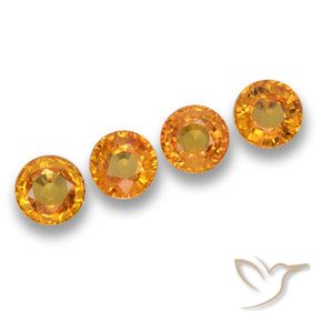 Pedras preciosas de Safira Laranja escuro natural de 2.45 ct, Redondo, VVS-VS