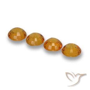 Pedras preciosas de Safira Laranja escuro natural de 2.45 ct, Redondo, VVS-VS