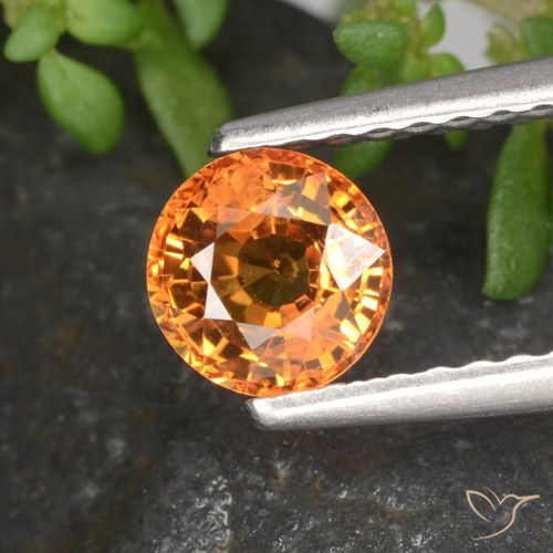 0.72ct Natural fogo laranja Safira, Redondo, VVS-VS