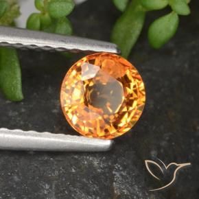 Safira fogo laranja Natural 0.72ct, Redondo, VVS-VS