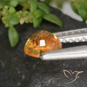Safira fogo laranja Natural 0.72ct, Redondo, VVS-VS
