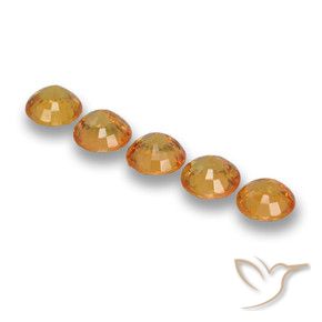 Pedras preciosas de Safira Laranja Profundo-Ouro natural de 2.72 ct, Redondo, VS