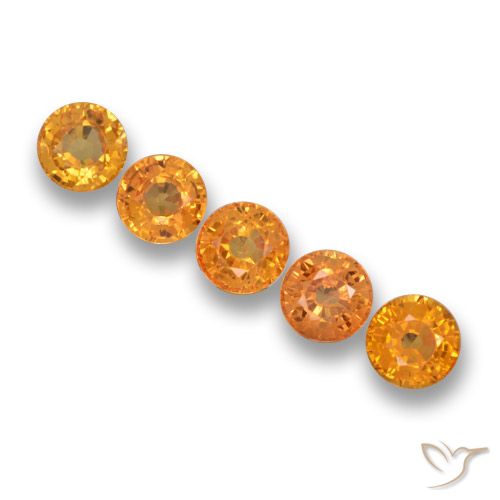 2.86ctw Natural Laranja Profundo-Ouro Safira, Redondo, VS