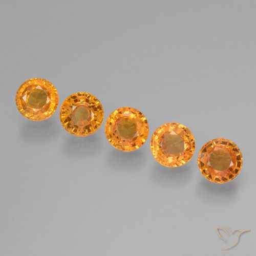 3.27ctw Natural Laranja Profundo-Ouro Safira, Redondo, VVS-VS