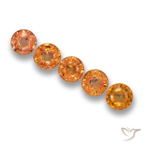 2.95ctw Natural Laranja Médio Safira, Redondo, VVS-VS