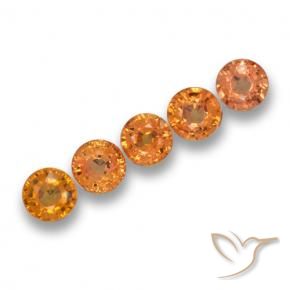 Pedras preciosas de Safira Laranja Médio natural de 2.95 ct, Redondo, VVS-VS