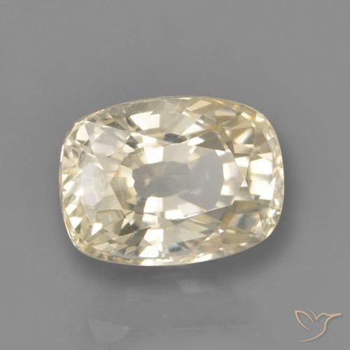 Safira Luz amarela Natural 1.45ct, Almofada, VVS