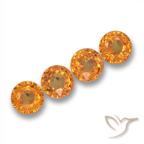 Pedras preciosas de Safira Laranja Profundo-Ouro natural de 2.33 ct, Redondo, VVS-VS