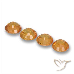 Pedras preciosas de Safira Laranja Profundo-Ouro natural de 2.33 ct, Redondo, VVS-VS