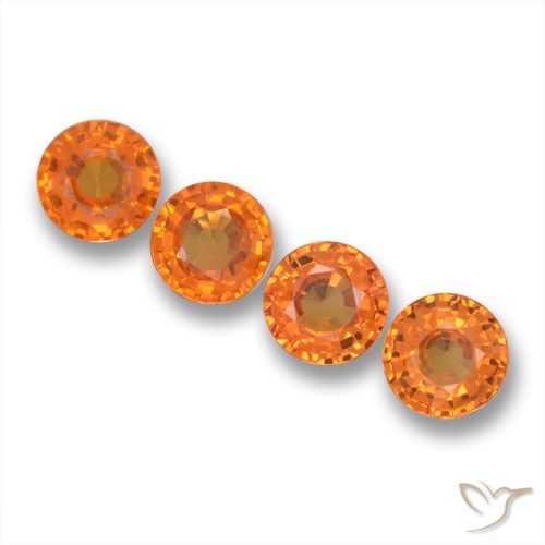 2.20ctw Natural fogo laranja Safira, Redondo, VVS-VS