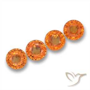 Pedras preciosas de Safira fogo laranja natural de 2.20 ct, Redondo, VVS-VS
