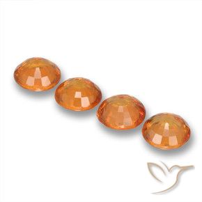 Pedras preciosas de Safira fogo laranja natural de 2.20 ct, Redondo, VVS-VS