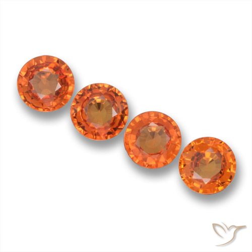2.19ctw Natural laranja avermelhado Safira, Redondo, VVS-VS