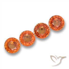 Pedras preciosas de Safira laranja avermelhado natural de 2.19 ct, Redondo, VVS-VS