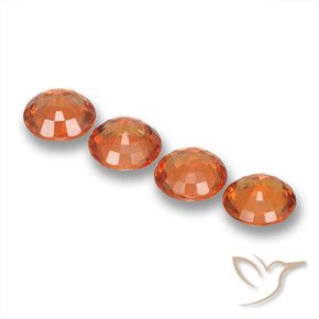 Pedras preciosas de Safira laranja avermelhado natural de 2.19 ct, Redondo, VVS-VS