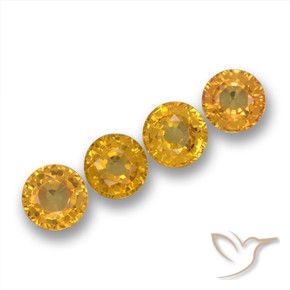 Pedras preciosas de Safira Dourado Escuro natural de 2.31 ct, Redondo, VS
