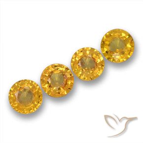 Pedras preciosas de Safira Dourado Escuro natural de 2.18 ct, Redondo, VVS-VS