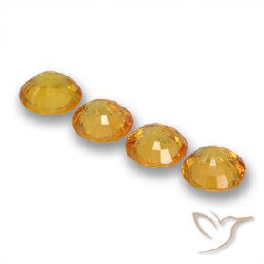 Pedras preciosas de Safira Dourado Escuro natural de 2.18 ct, Redondo, VVS-VS