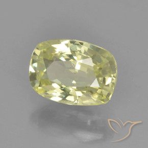 Safira Limão amarelo Natural 1.06ct, Almofada, VVS-VS