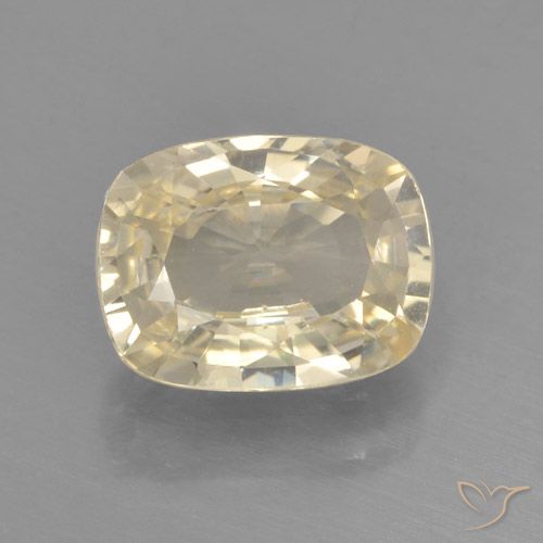 1.31ct Natural Luz amarela Safira, Almofada, VVS