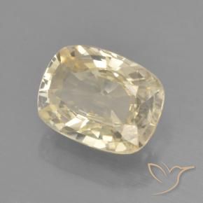 Safira Luz amarela Natural 1.31ct, Almofada, VVS