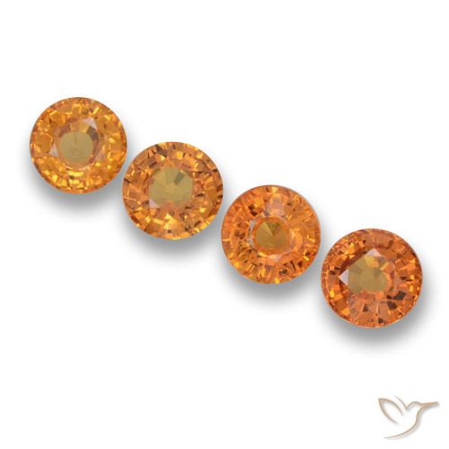 2.85ctw Natural Laranja Médio Safira, Redondo, VVS-VS