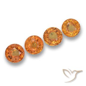 Pedras preciosas de Safira Laranja Médio natural de 2.85 ct, Redondo, VVS-VS