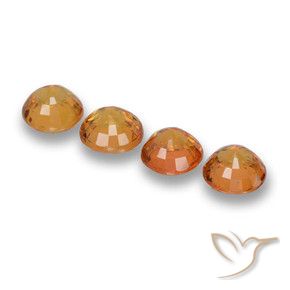 Pedras preciosas de Safira Laranja Médio natural de 2.85 ct, Redondo, VVS-VS