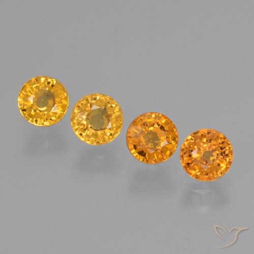 2.69ctw Natural Laranja Médio Safira, Redondo, VVS-VS