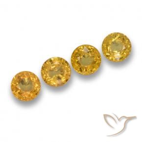 Pedras preciosas de Safira ouro profundo natural de 2.37 ct, Redondo, VVS-VS