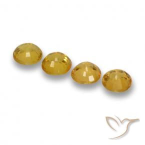 Pedras preciosas de Safira ouro profundo natural de 2.37 ct, Redondo, VVS-VS