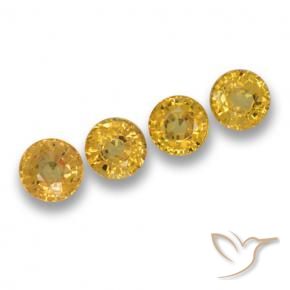 Pedras preciosas de Safira ouro profundo natural de 2.69 ct, Redondo, VVS-VS