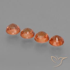 Pedras preciosas de Safira fogo laranja natural de 2.79 ct, Redondo, VVS-VS