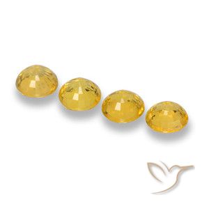 Pedras preciosas de Safira amarelo médio natural de 2.46 ct, Redondo, VVS-VS