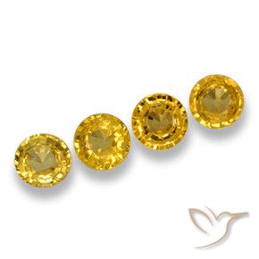 Pedras preciosas de Safira Amarelo escuro natural de 2.32 ct, Redondo, VVS-VS