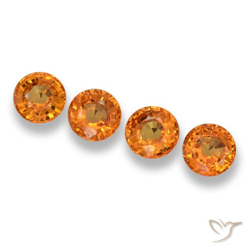 2.44ctw Natural damasco laranja Safira, Redondo, VVS-VS
