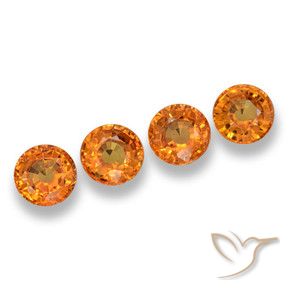 Pedras preciosas de Safira damasco laranja natural de 2.44 ct, Redondo, VVS-VS