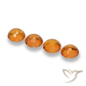Pedras preciosas de Safira damasco laranja natural de 2.44 ct, Redondo, VVS-VS