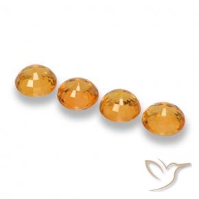Pedras preciosas de Safira Laranja Profundo-Ouro natural de 2.62 ct, Redondo, VVS-VS